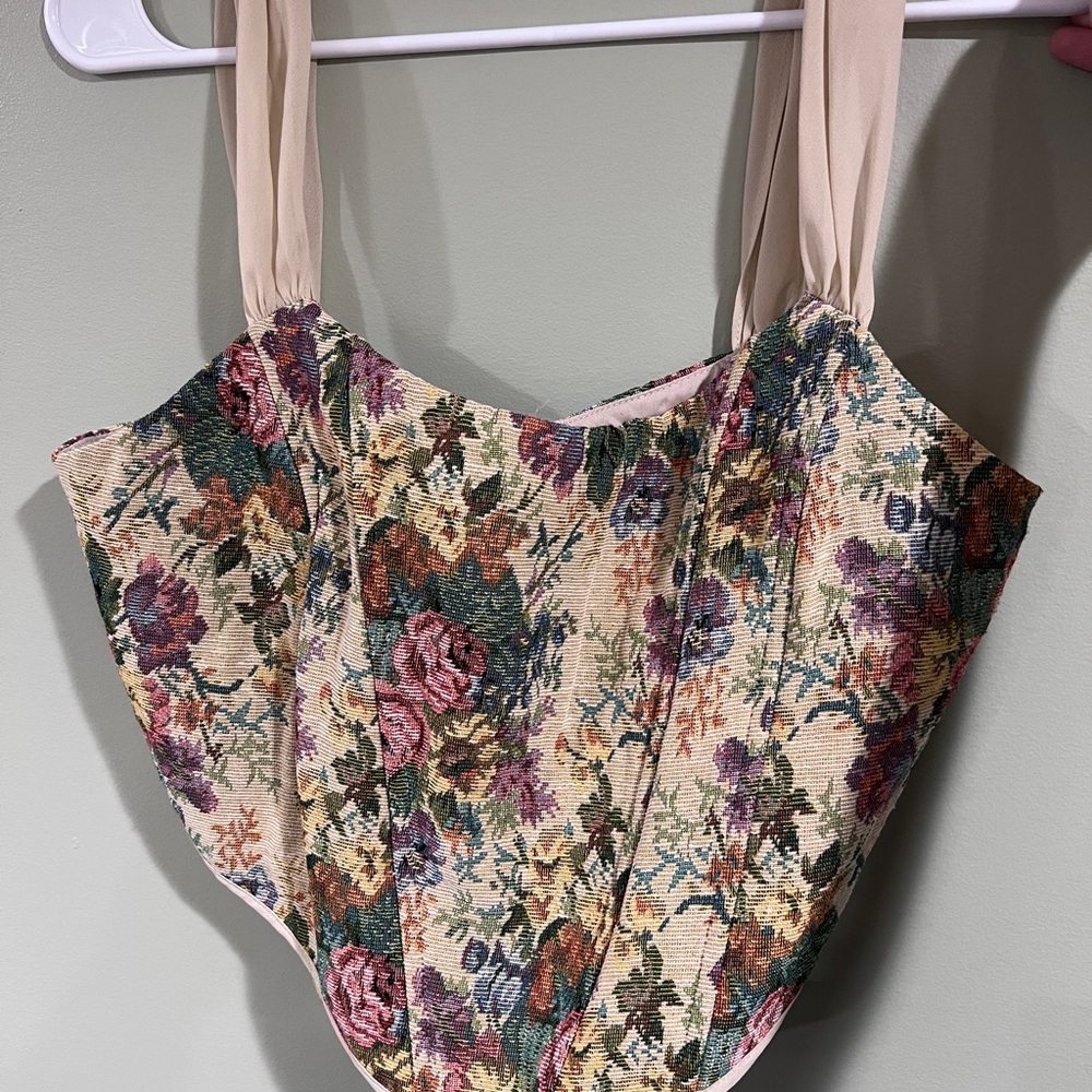 Floral Tapestry Corset Top